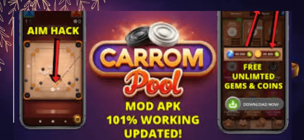 carrom pool mod apk aim and free gems
